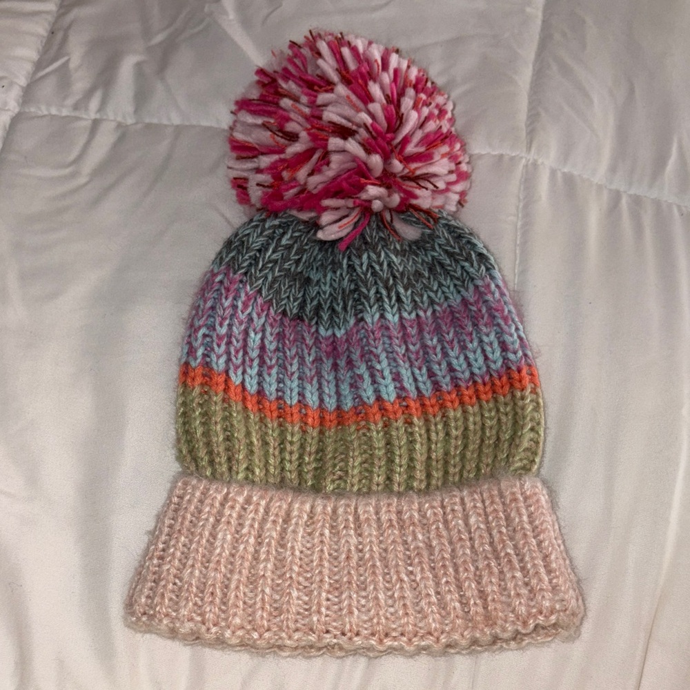Forever 21 Colorful Knit Pom-Pom Beanie Adults